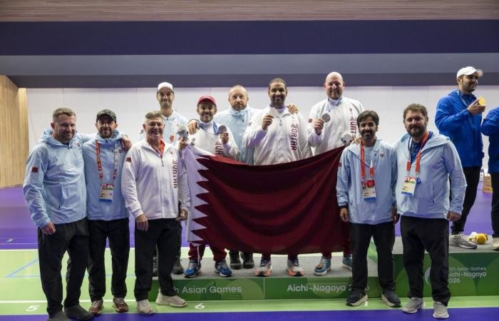 الرياضة القطرية | المنتخب القطري للرماية يفوز بفضية مسابقة التراب للفرق بدورة الألعاب الآسيوية | قطر الان